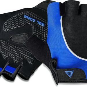 Half Finger Cycling Gloves Anti-Slip Bike Gloves Gel Padded Shock Absorbing Bicycle Riding Gloves for Men and Women Blue